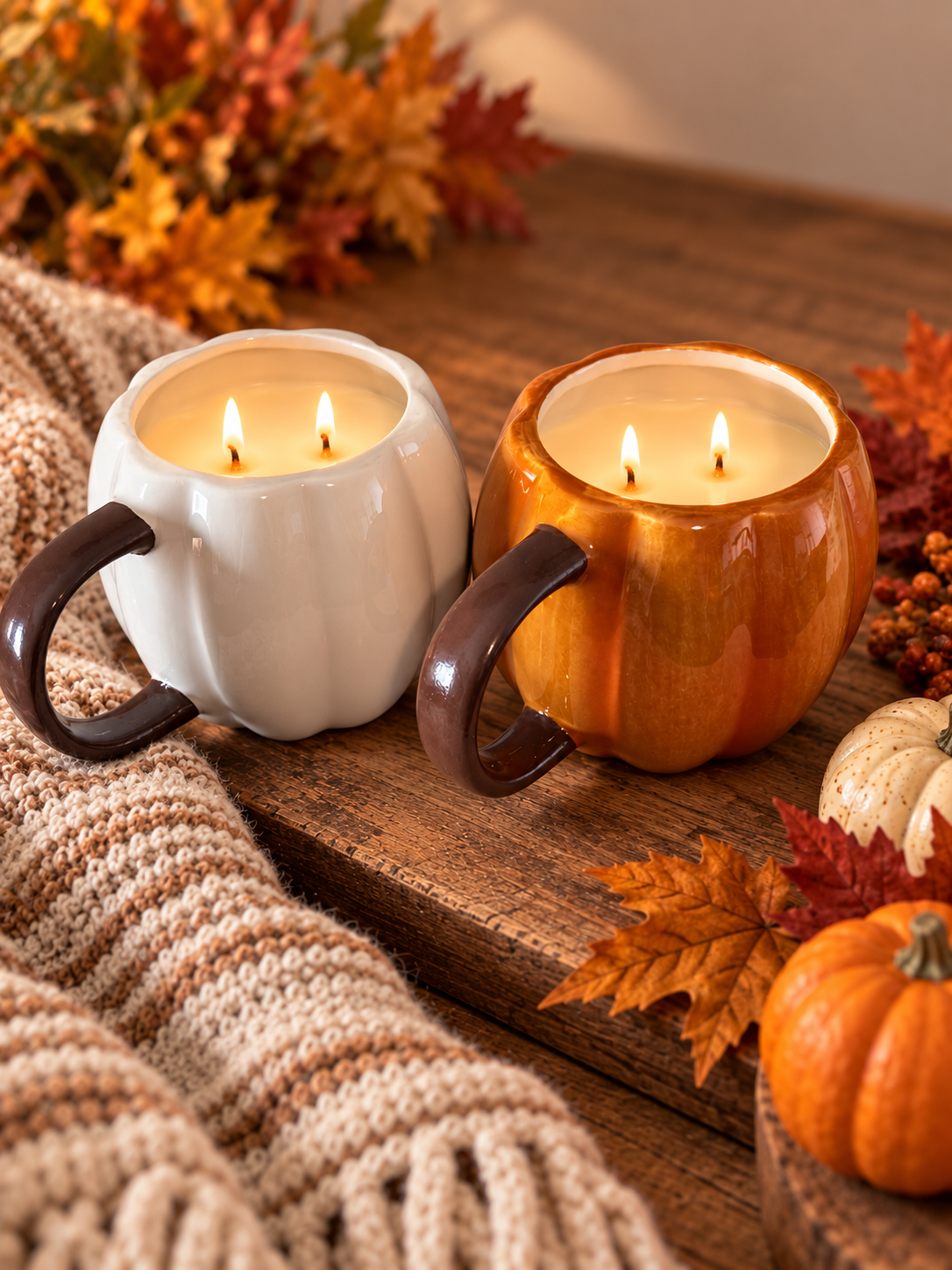 Pumpkin Double Wick Candles